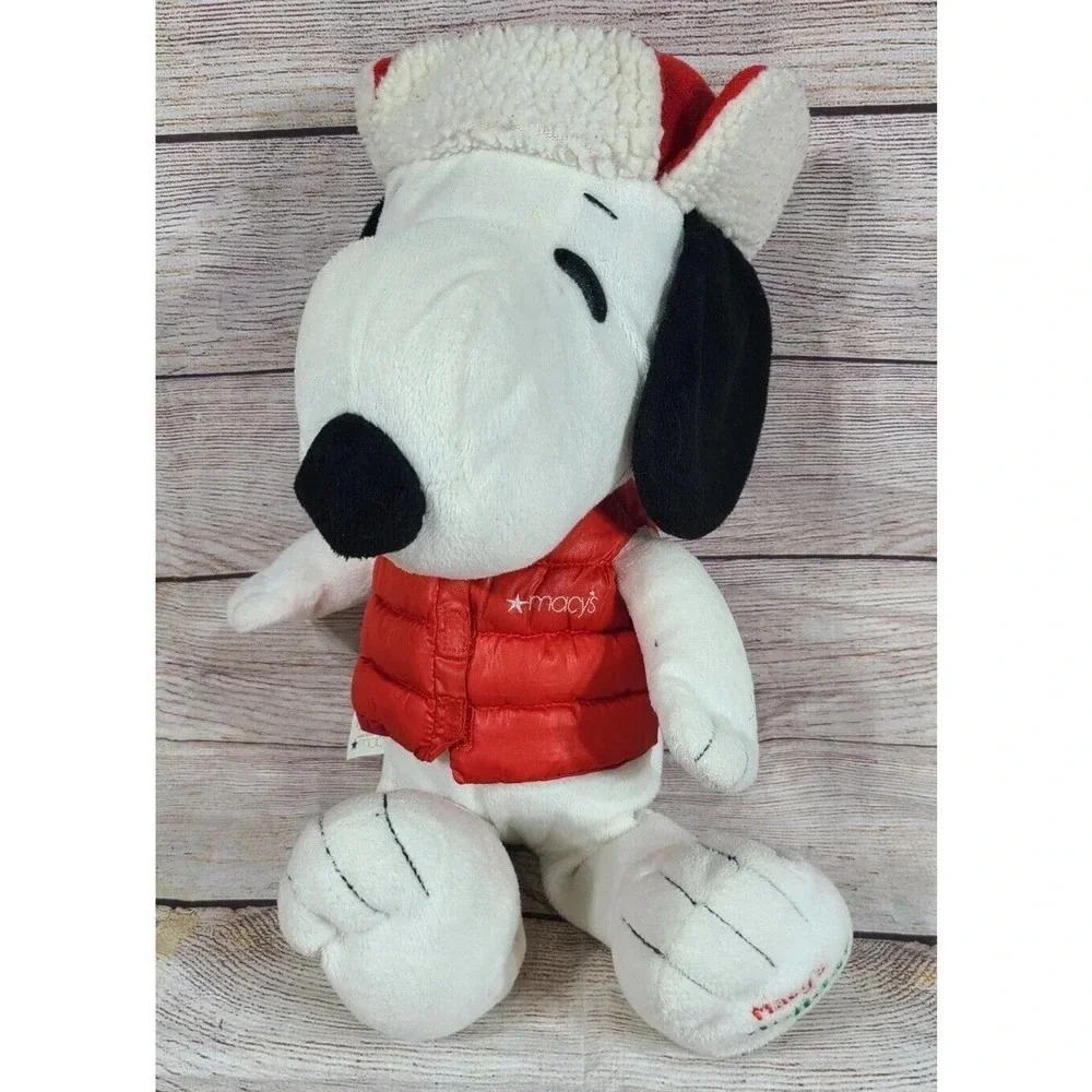 Peanuts Plush Holiday Snoopy Stuffed Animal Macy's Exclusive 2015 18" Red White
